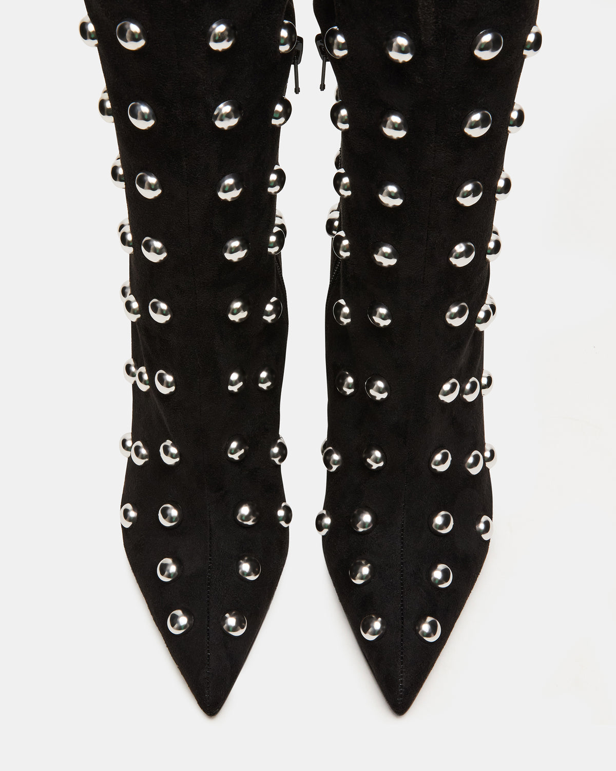 Steve Madden NITRO Black Studs Pointed-Toe Stiletto Heel Knee-High Women's Boots