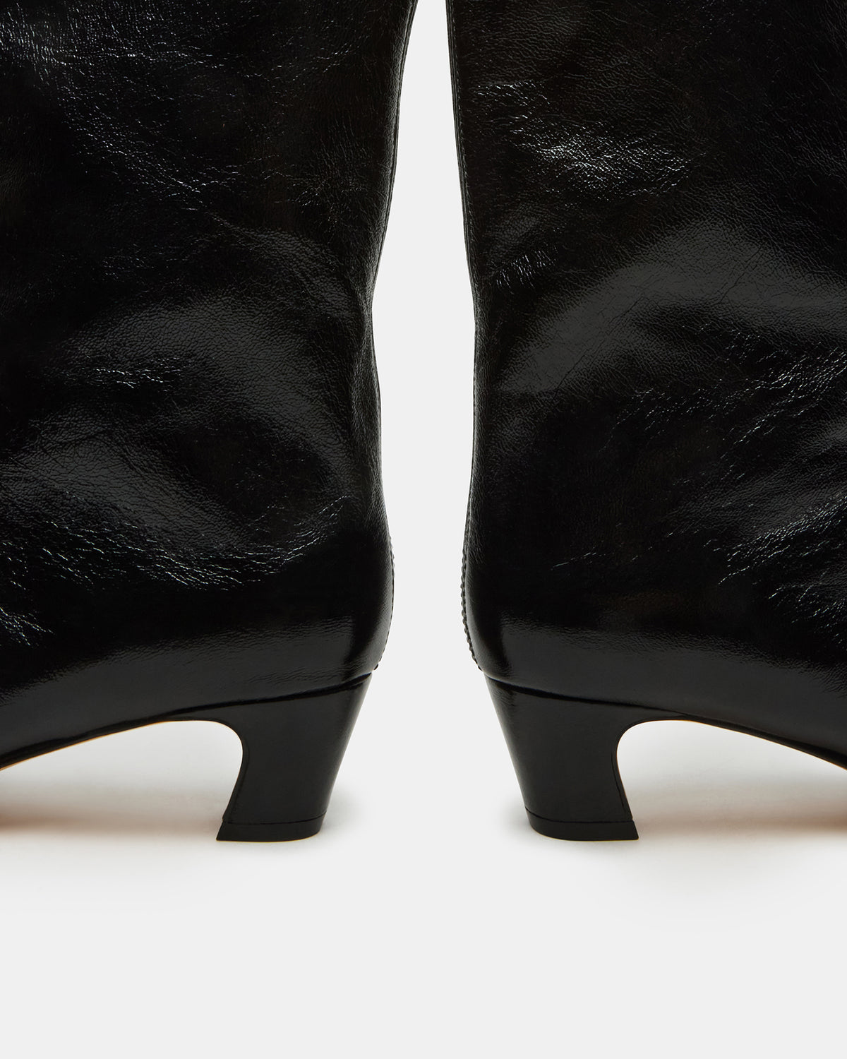 Steve Madden LYTTON Black Patent Pointed-Toe Kitten Heel Women's Ankle Boot