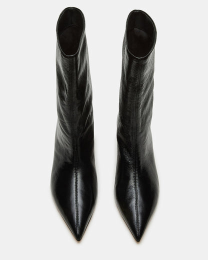 Steve Madden LYTTON Black Patent Pointed-Toe Kitten Heel Women's Ankle Boot