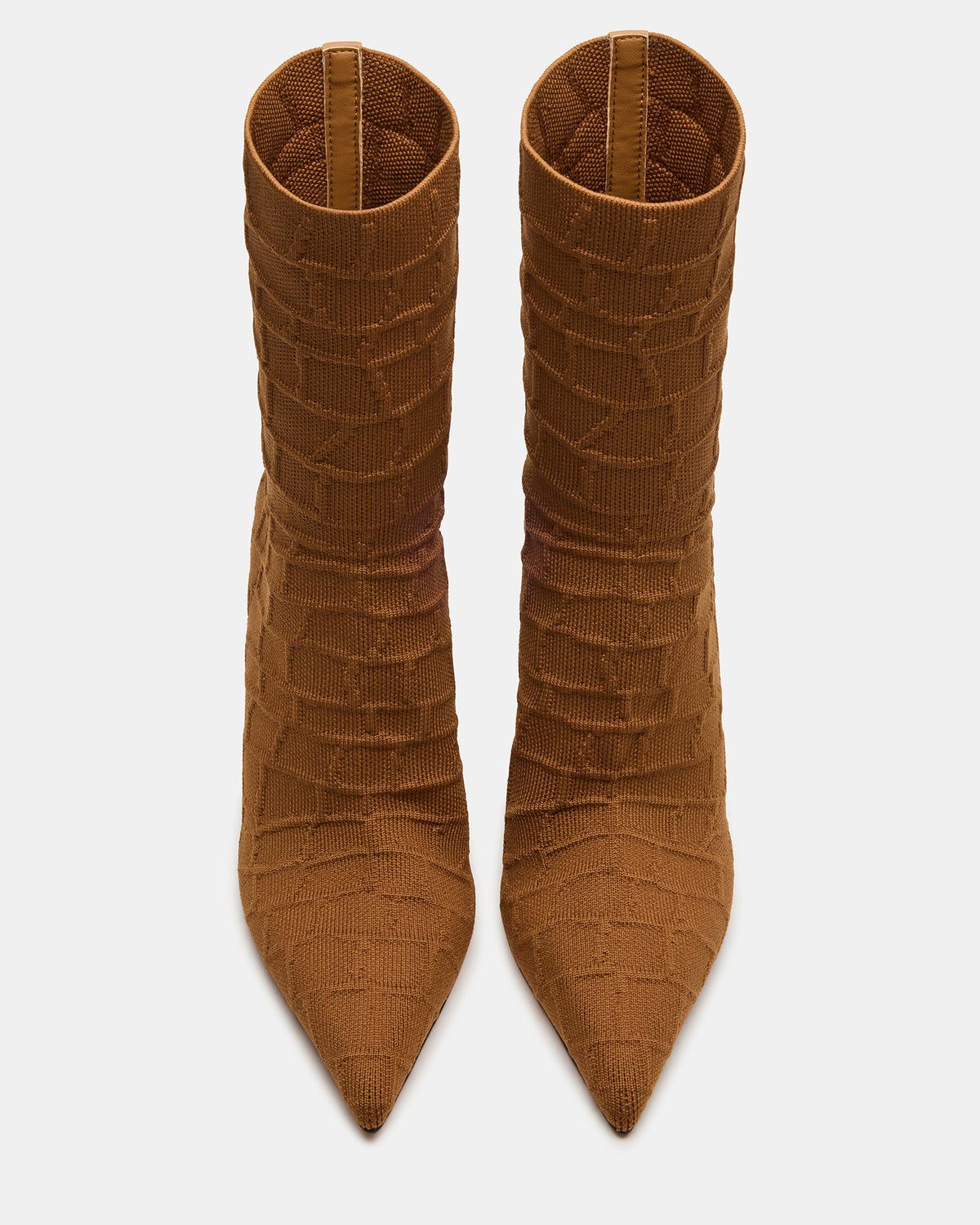 Steve Madden MIDNITE Tan Crocodile Pointed-Toe Stiletto Heel Sock Women's Ankle Boot