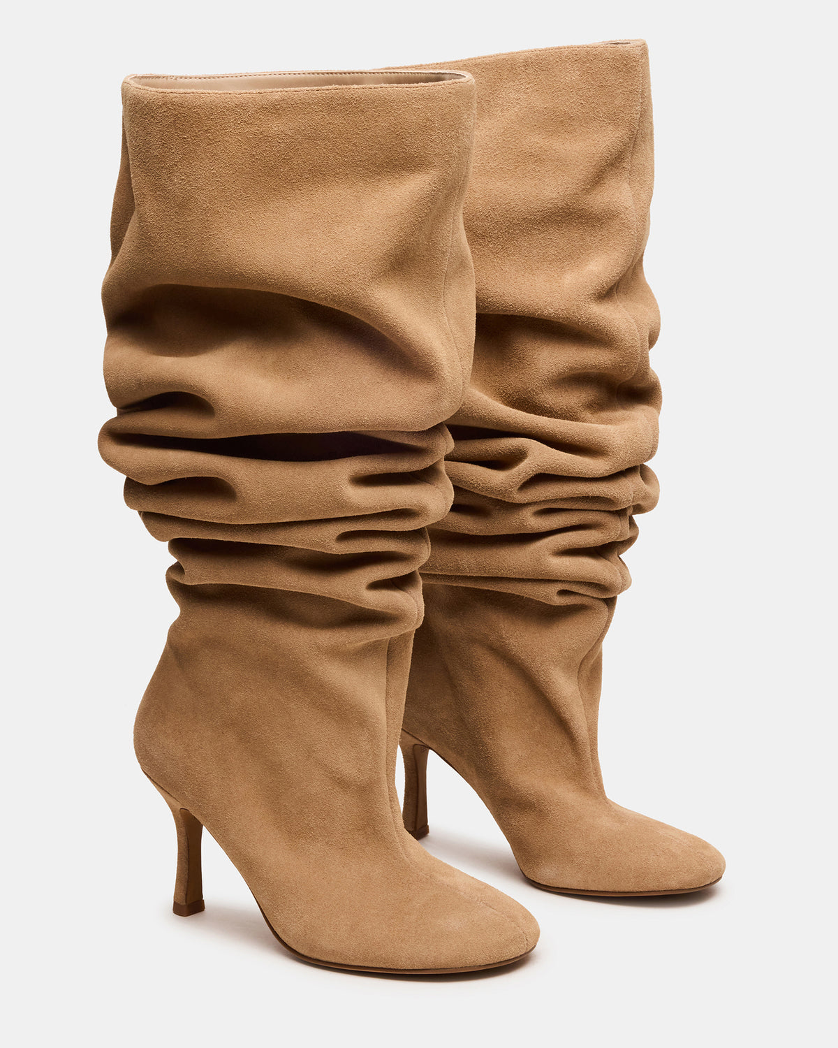 Steve Madden ALLISON Taupe Suede Over-The-Knee Heeled Women's Boot
