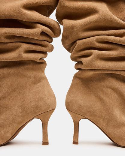Steve Madden ALLISON Taupe Suede Over-The-Knee Heeled Women's Boot