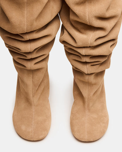 Steve Madden ALLISON Taupe Suede Over-The-Knee Heeled Women's Boot