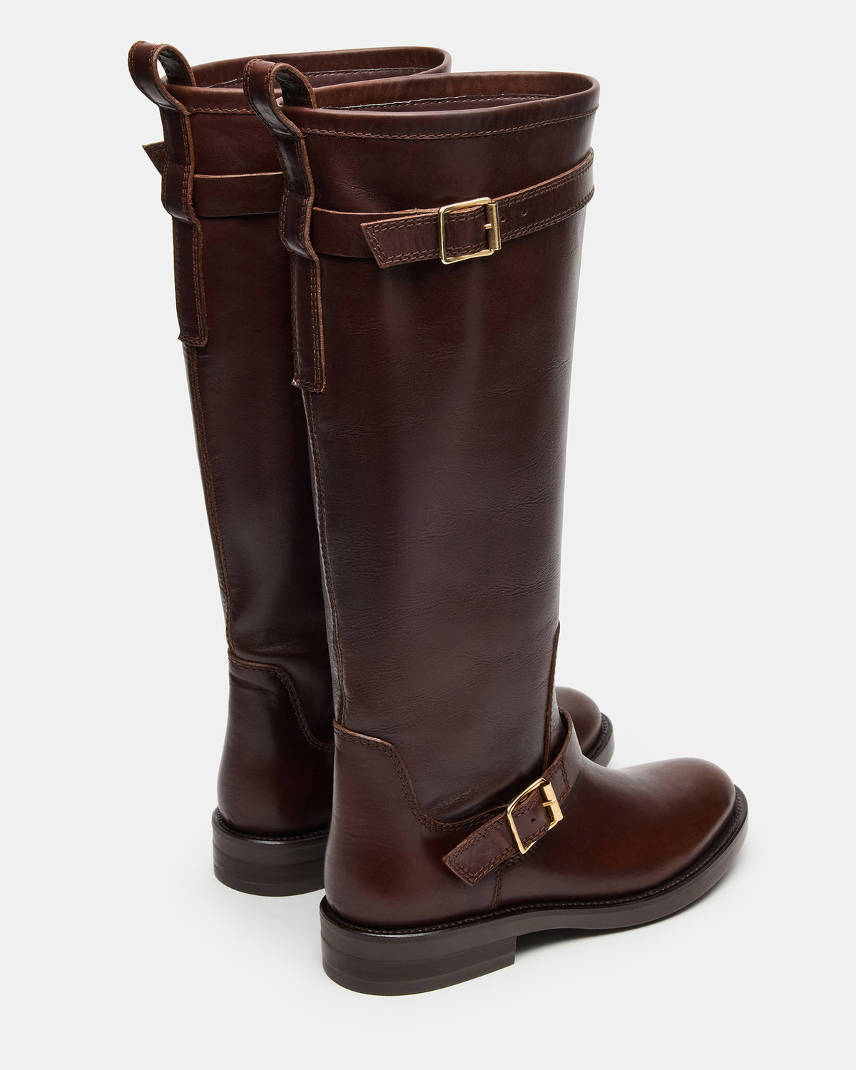 Steve Madden SADY Brown Leather Knee-High Rounded Toe Women's Boot