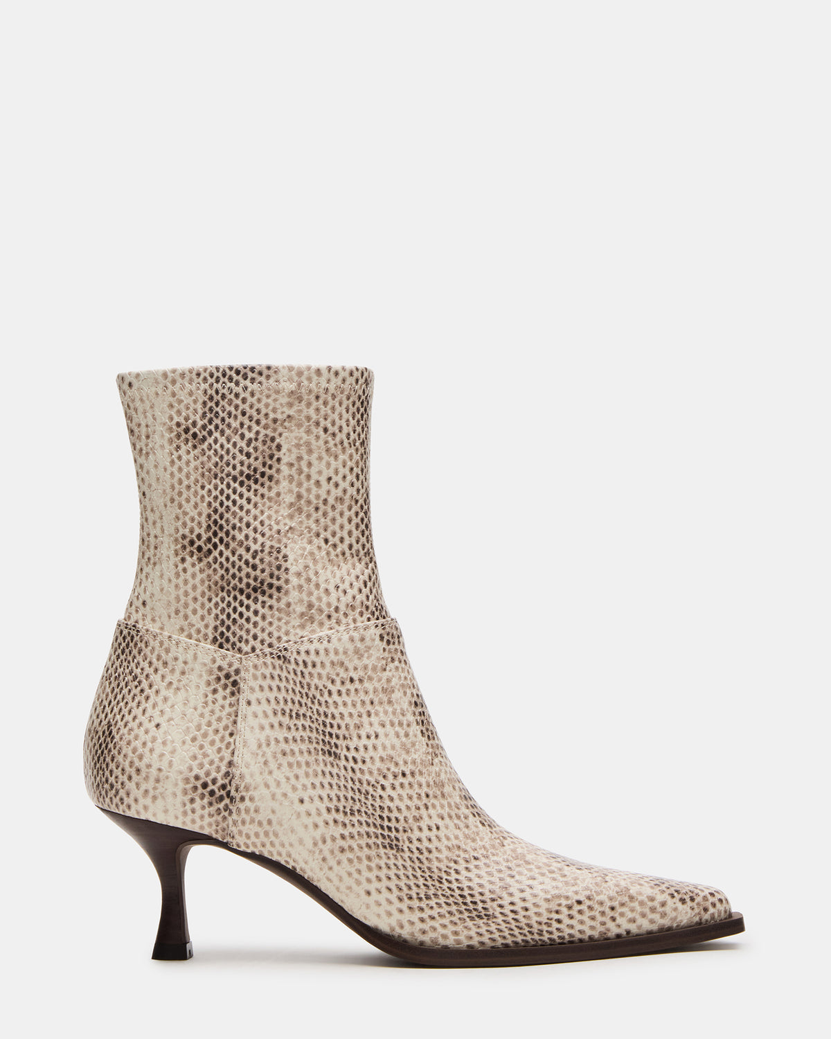 Steve Madden STASIA Natural Snake Pointed-Toe Kitten Heel Women's Ankle Boot