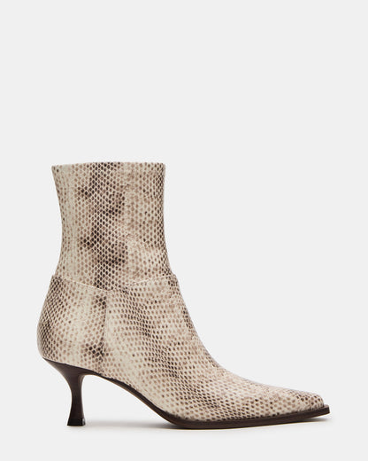 Steve Madden STASIA Natural Snake Pointed-Toe Kitten Heel Women's Ankle Boot