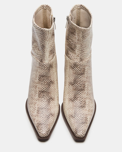 Steve Madden STASIA Natural Snake Pointed-Toe Kitten Heel Women's Ankle Boot