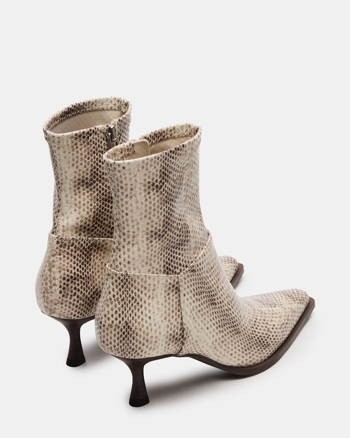 Steve Madden STASIA Natural Snake Pointed-Toe Kitten Heel Women's Ankle Boot