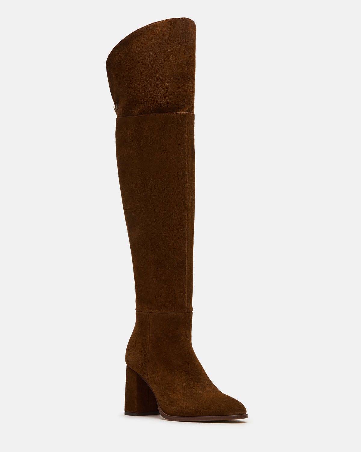 Steve Madden WINSLET Chestnut Suede Knee-High Block Heel Women's Boot