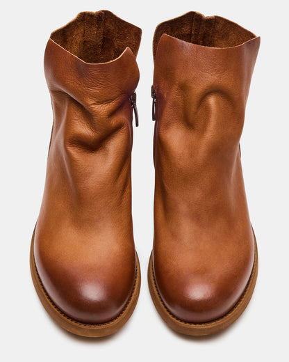 Steve Madden HUGHIE Tan Leather Women's Ankle Boot
