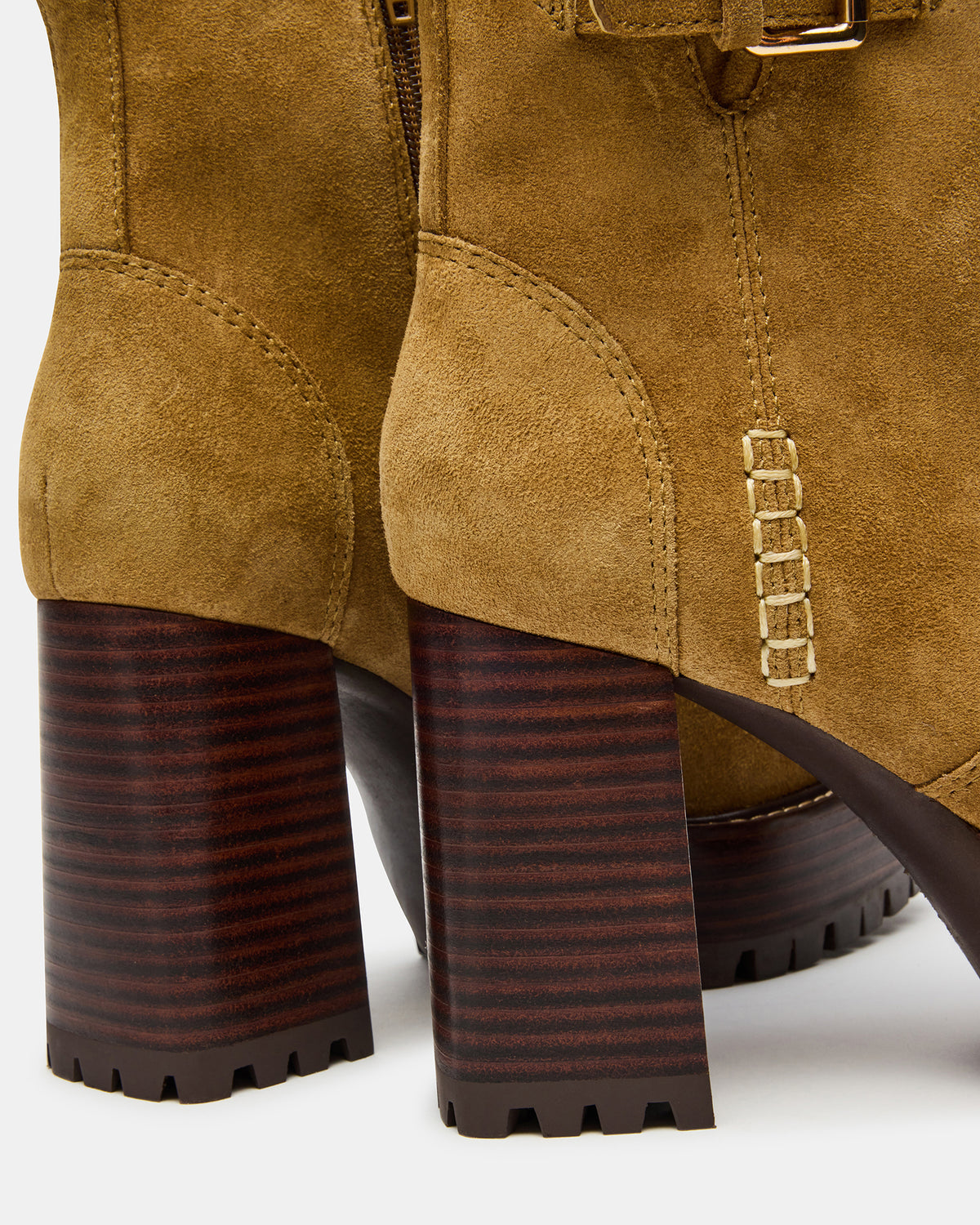 Steve Madden SUMMIT Olive Suede Platform Lug Block Heel Women's Ankle Boot