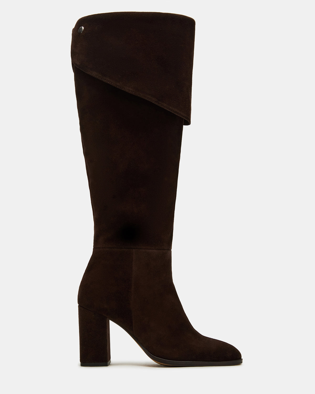 Steve Madden WINSLET Brown Suede Knee-High Block Heel Women's Boot