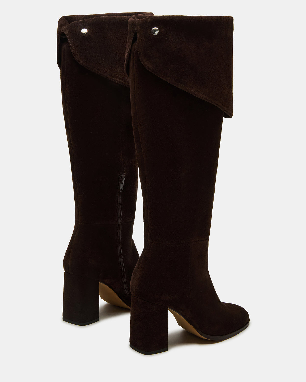 Steve Madden WINSLET Brown Suede Knee-High Block Heel Women's Boot