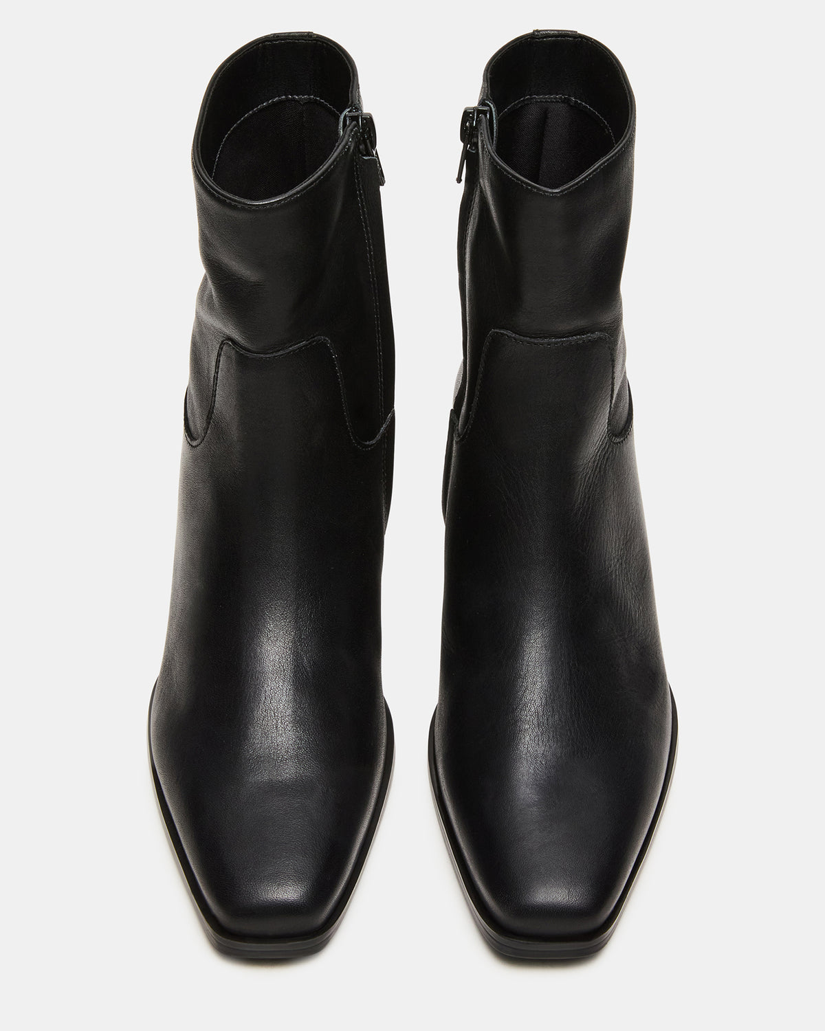 Steve Madden DANEY Black Leather Square-Toe Women's Ankle Boot