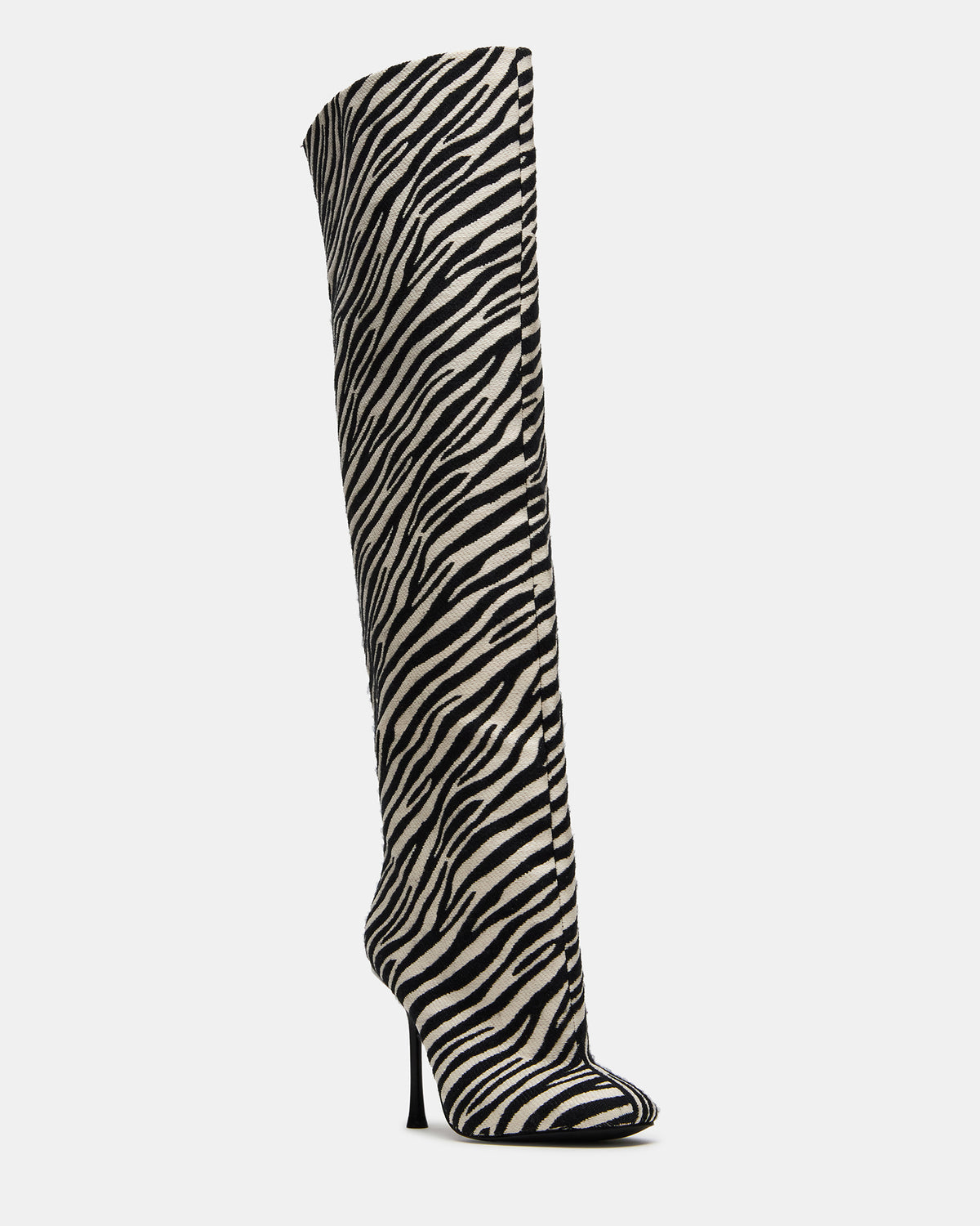 Steve Madden ALLURING Zebra Over-The-Knee Square-Toe Heeled Women's Boot