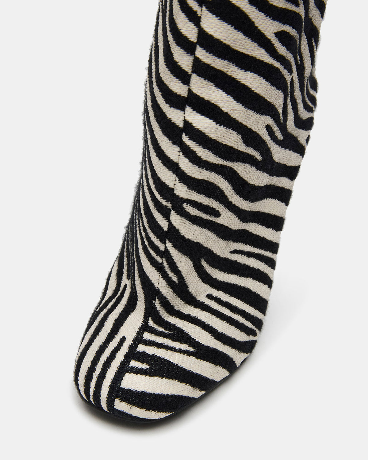 Steve Madden ALLURING Zebra Over-The-Knee Square-Toe Heeled Women's Boot