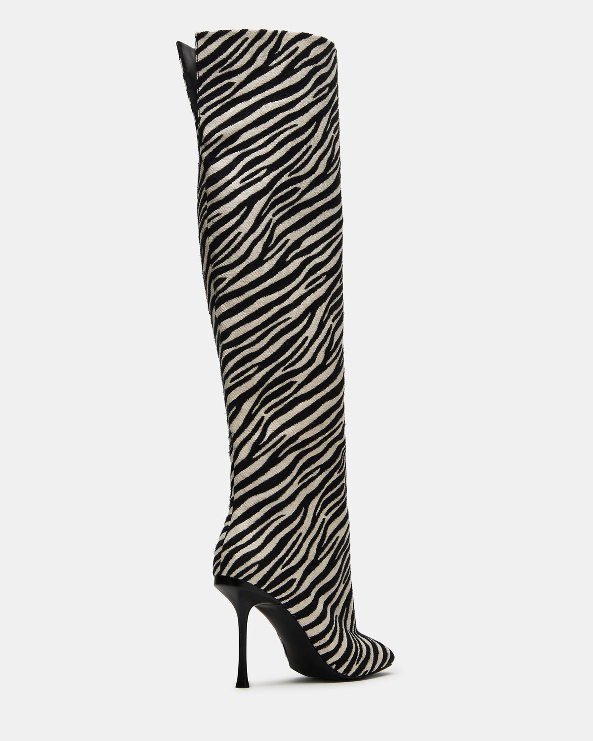 Steve Madden ALLURING Zebra Over-The-Knee Square-Toe Heeled Women's Boot