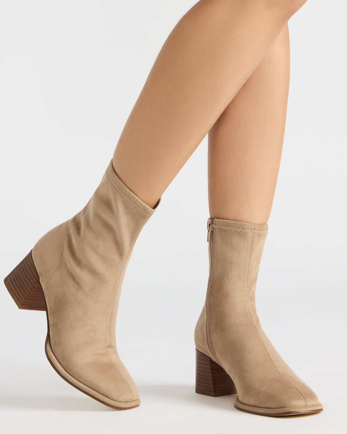 Steve Madden PAMMY Taupe Square-Toe Block Heel Women's Ankle Boot