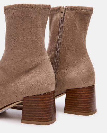 Steve Madden PAMMY Taupe Square-Toe Block Heel Women's Ankle Boot