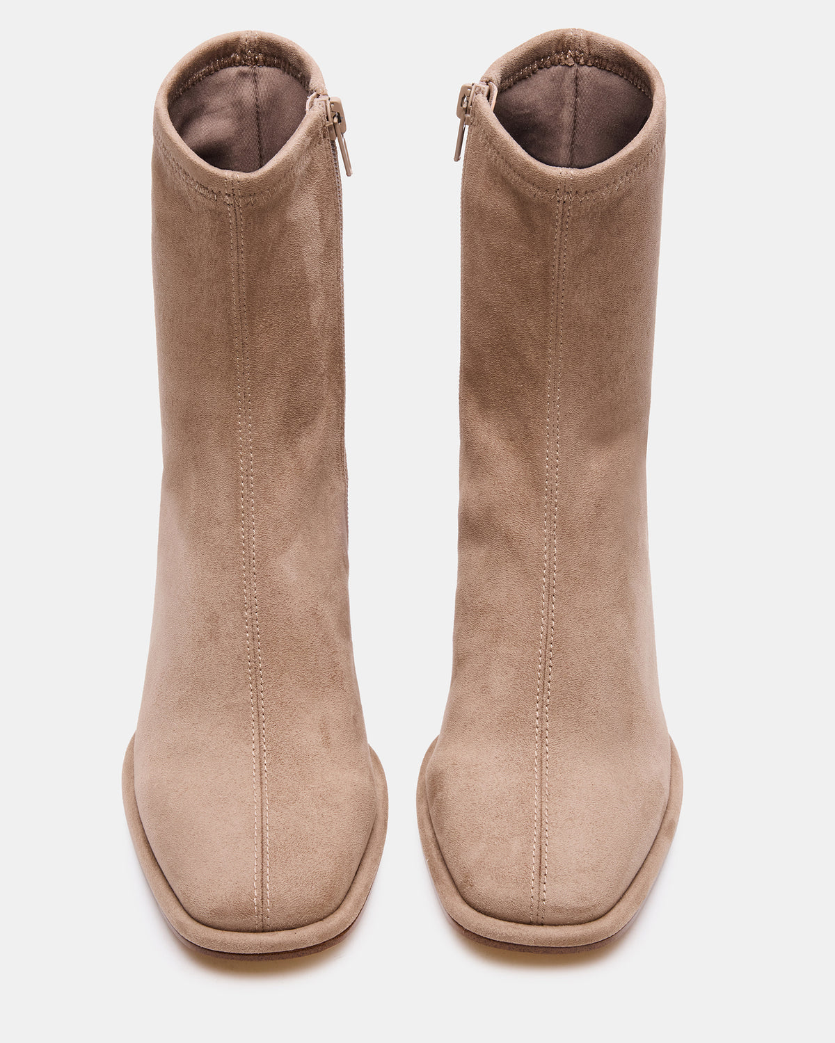 Steve Madden PAMMY Taupe Square-Toe Block Heel Women's Ankle Boot