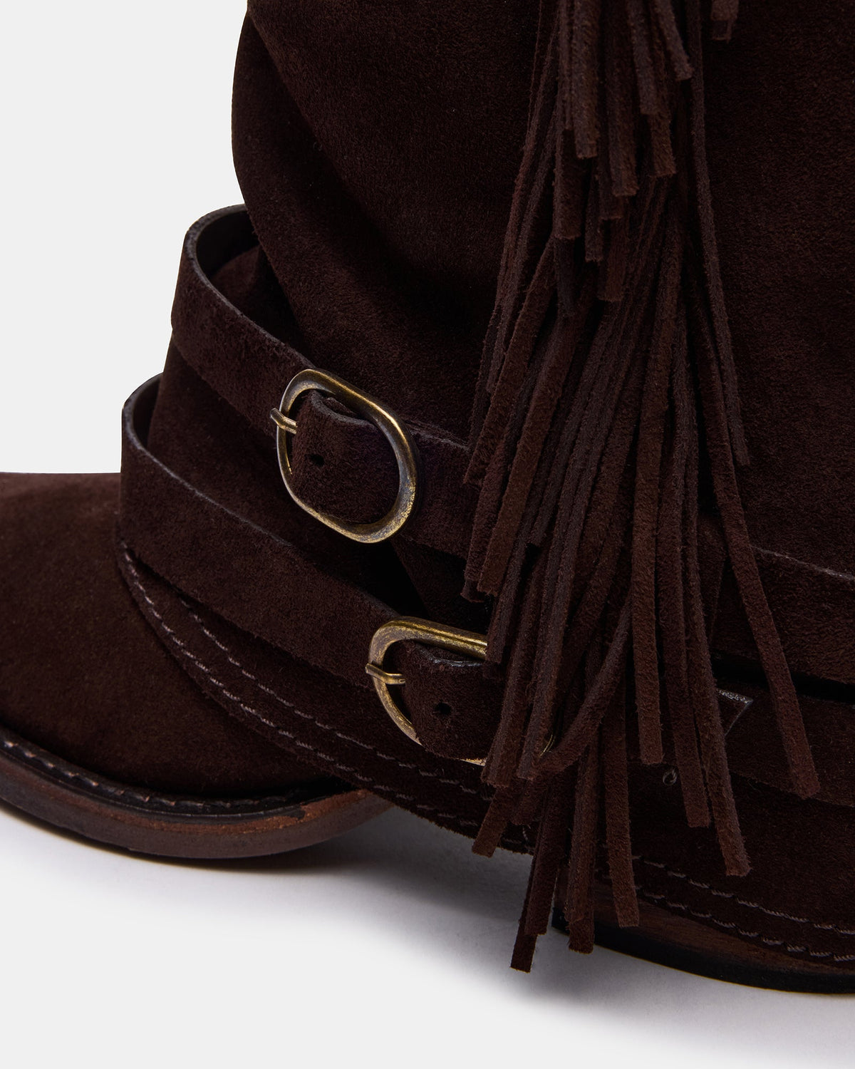 Steve Madden ANSEL Brown Suede Pointed-Toe Fold-Over Cuffed Women's Ankle Boot
