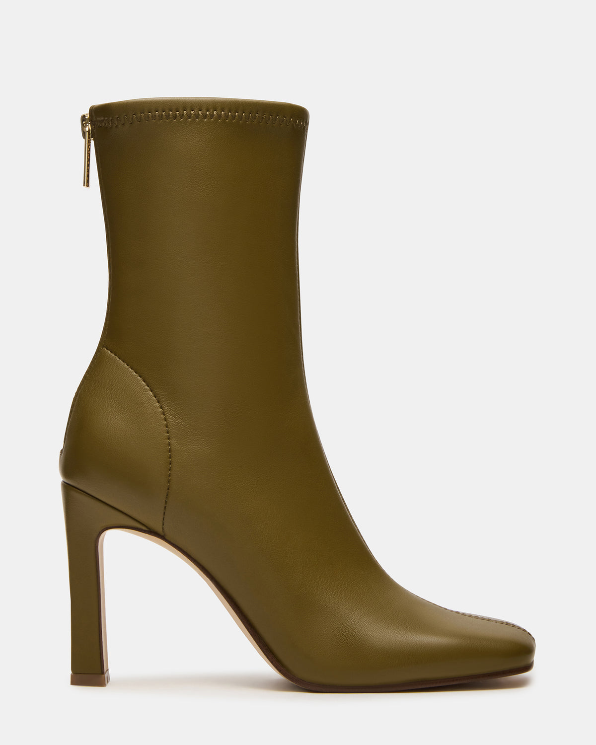 Steve Madden KHELAN Olive Square-Toe Heeled Women's Ankle Boot