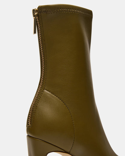 Steve Madden KHELAN Olive Square-Toe Heeled Women's Ankle Boot