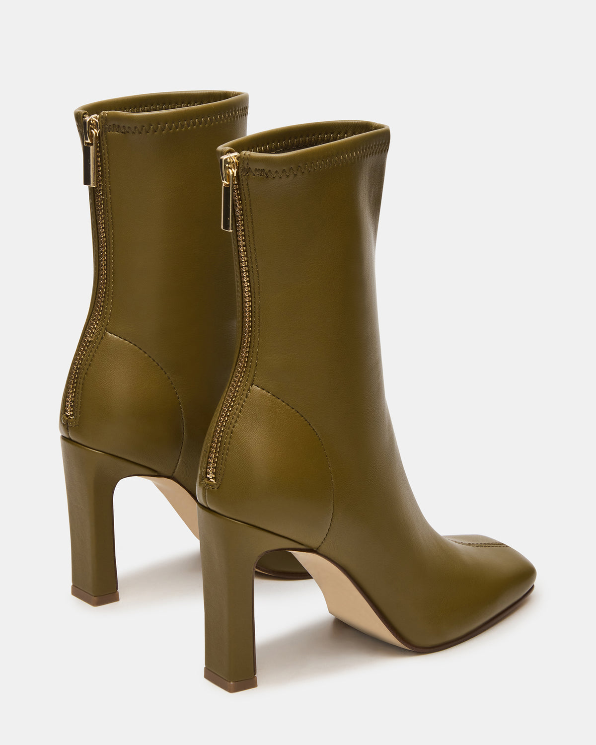 Steve Madden KHELAN Olive Square-Toe Heeled Women's Ankle Boot
