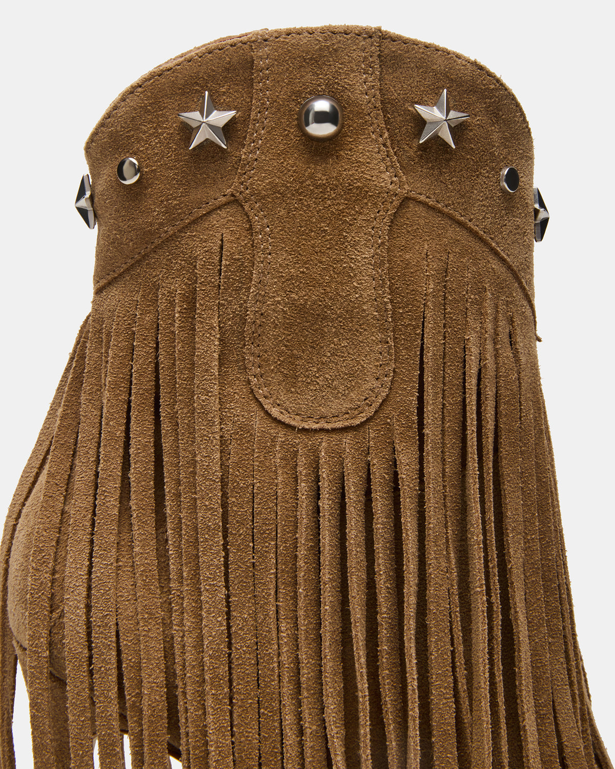 Steve Madden FALTER Chestnut Suede Pointed-Toe Fringe Western Women's Ankle Boot