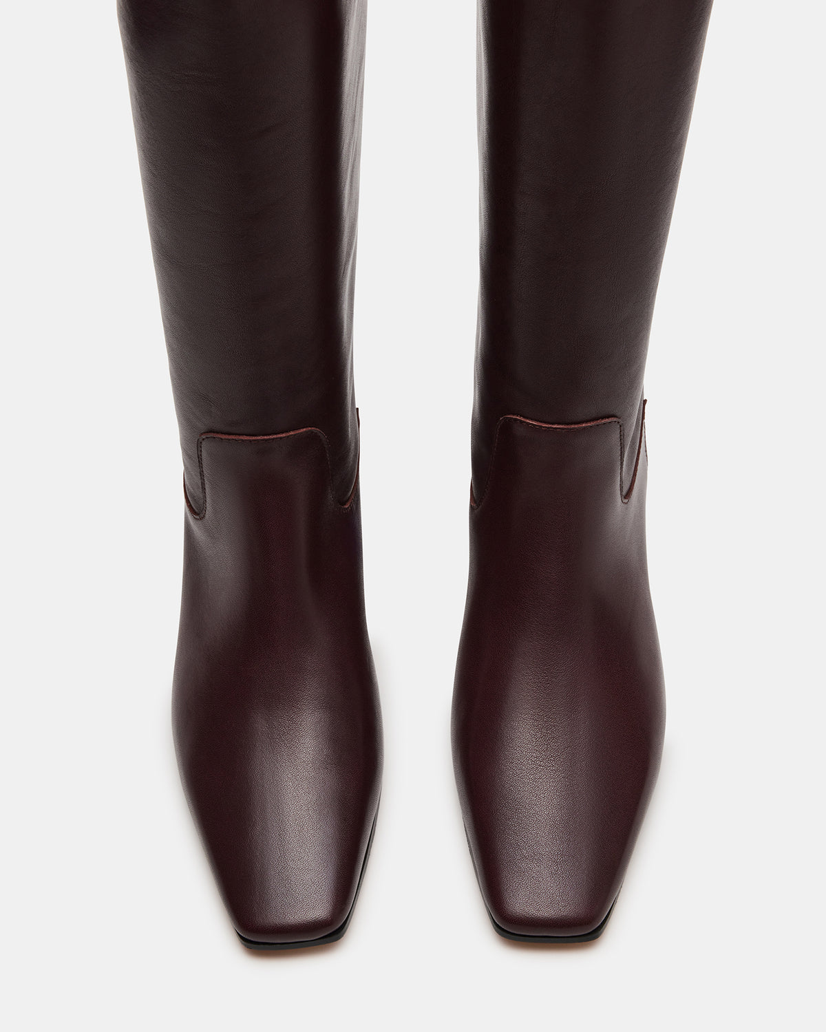 Steve Madden GWYNETH Brown/Red Leather Square Toe Boot | Women's Boots