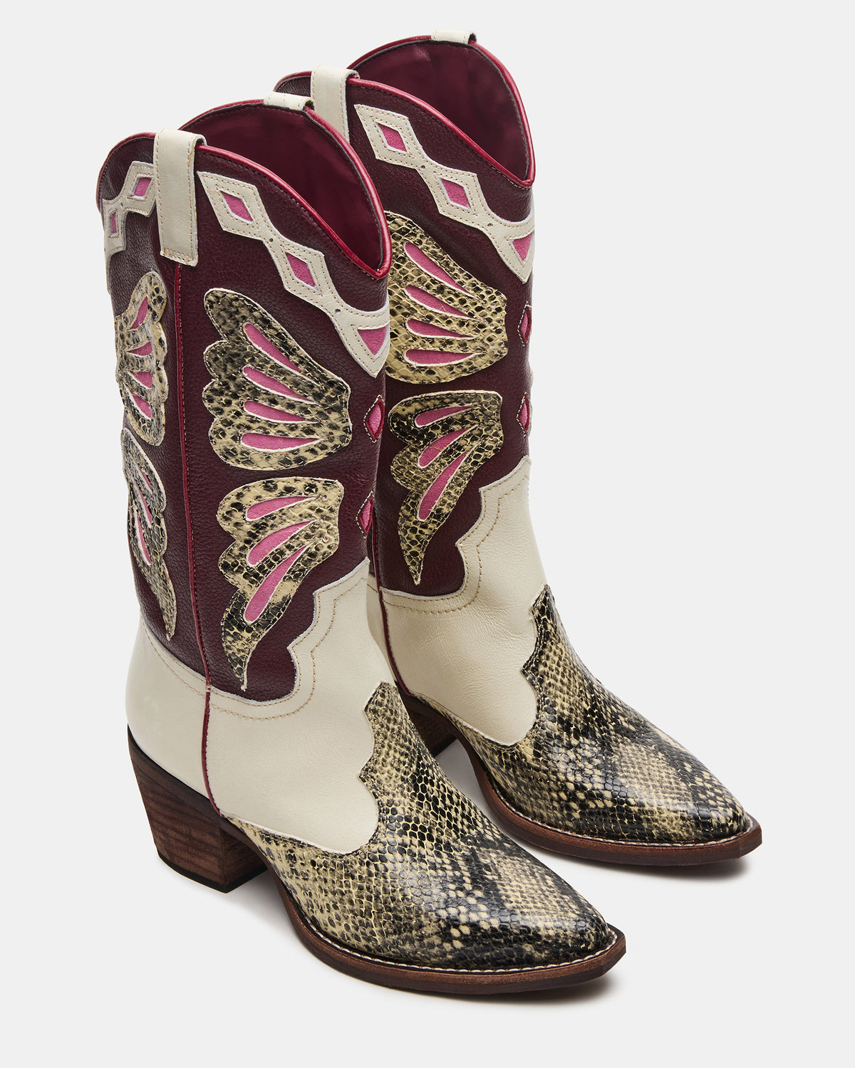 Steve Madden ARROYO Brown Multi Western Pointed-Toe Women's Boot