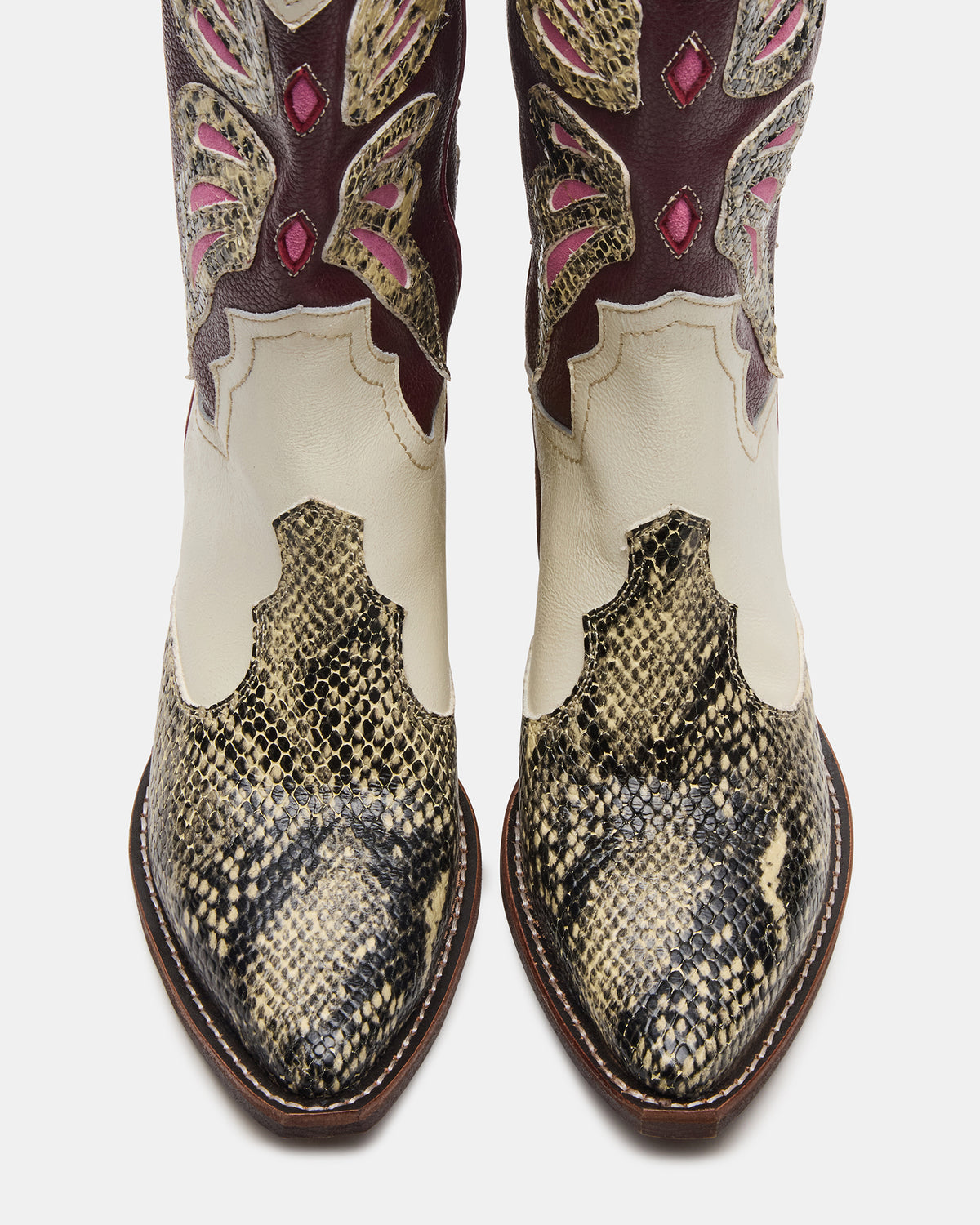 Steve Madden ARROYO Brown Multi Western Pointed-Toe Women's Boot