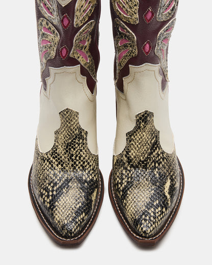 Steve Madden ARROYO Brown Multi Western Pointed-Toe Women's Boot