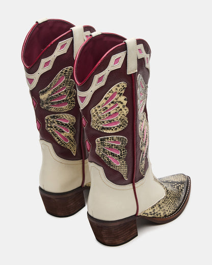 Steve Madden ARROYO Brown Multi Western Pointed-Toe Women's Boot