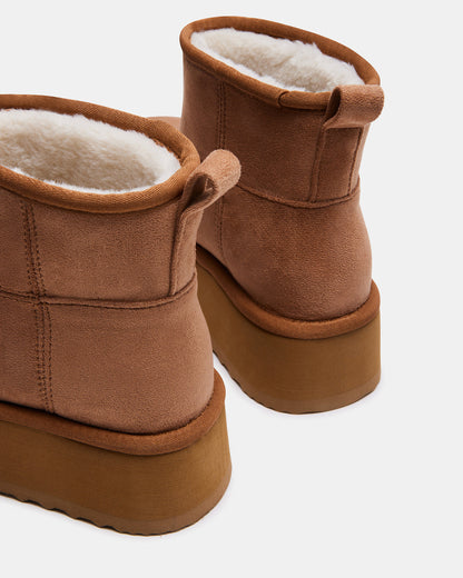 Steve Madden CRUE Chestnut Faux Fur Lined Bootie | Women's Booties