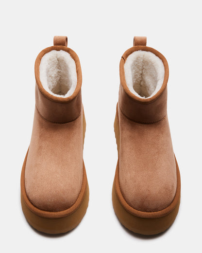 Steve Madden CRUE Chestnut Faux Fur Lined Bootie | Women's Booties