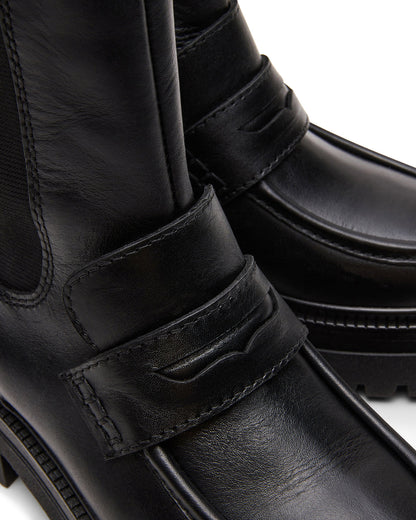 Steve Madden CONWAY Black Leather Platform Lug Chelsea Women's Ankle Boot