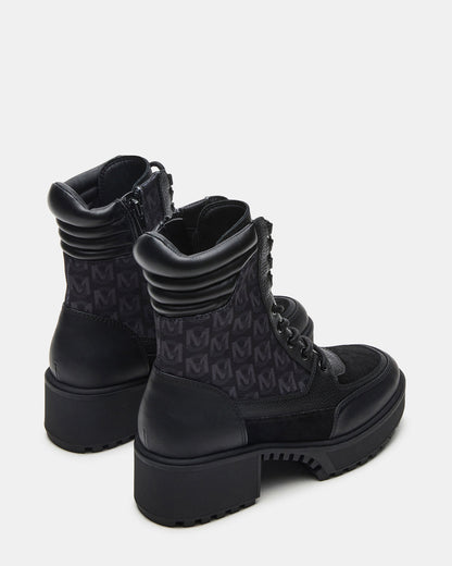 Steve Madden HIKER Black Multi Platform Lug Lace-Up Women's Anke Boot