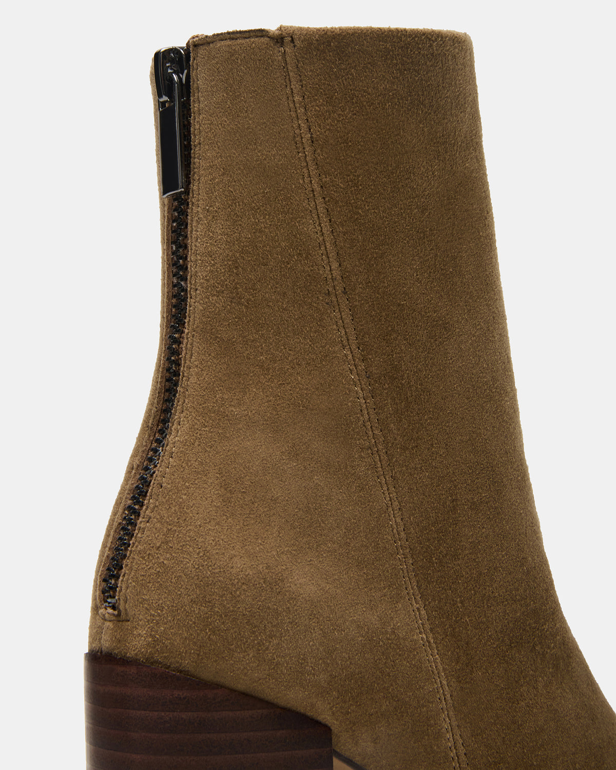 Steve Madden OBSESSION Taupe Suede Rounded Toe Block Heel Women's Ankle Boot