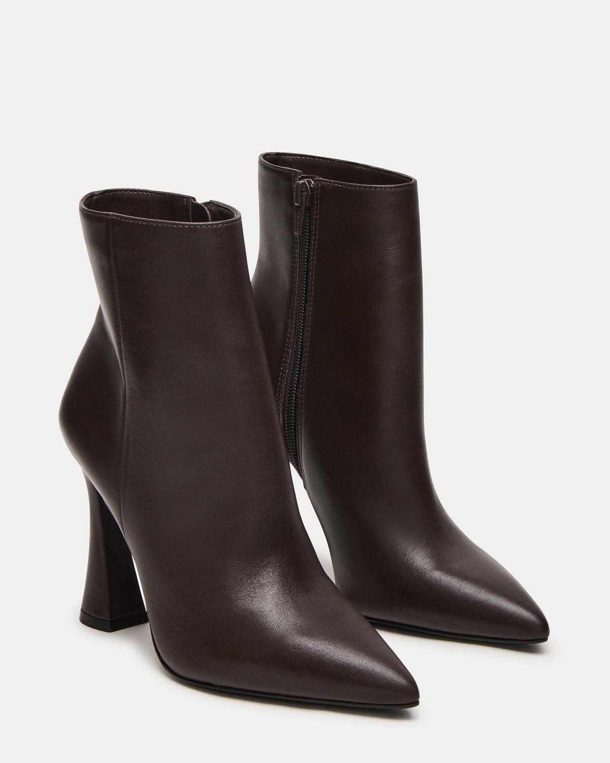 Steve Madden BOLERO Brown Leather Pointed-Toe Heeled Women's Ankle Boot