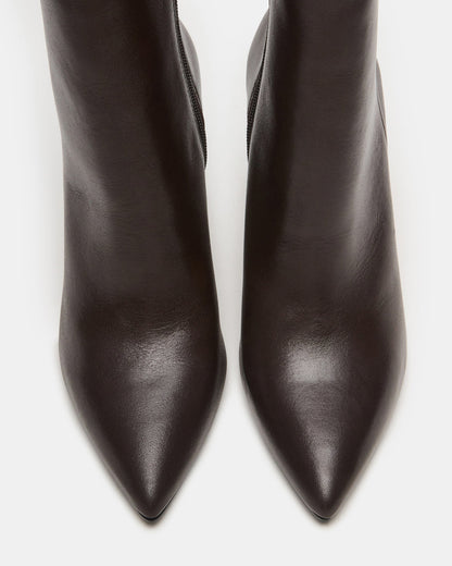 Steve Madden BOLERO Brown Leather Pointed-Toe Heeled Women's Ankle Boot