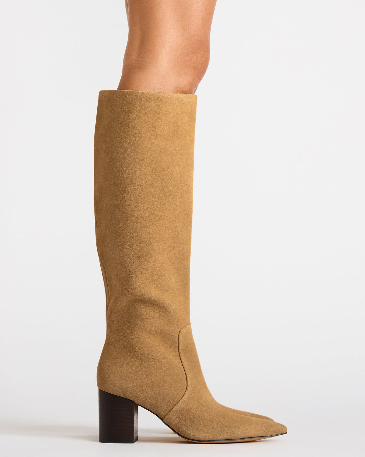 Steve Madden SKYLINE Taupe Suede Knee-High Pointed Toe Women's Boot