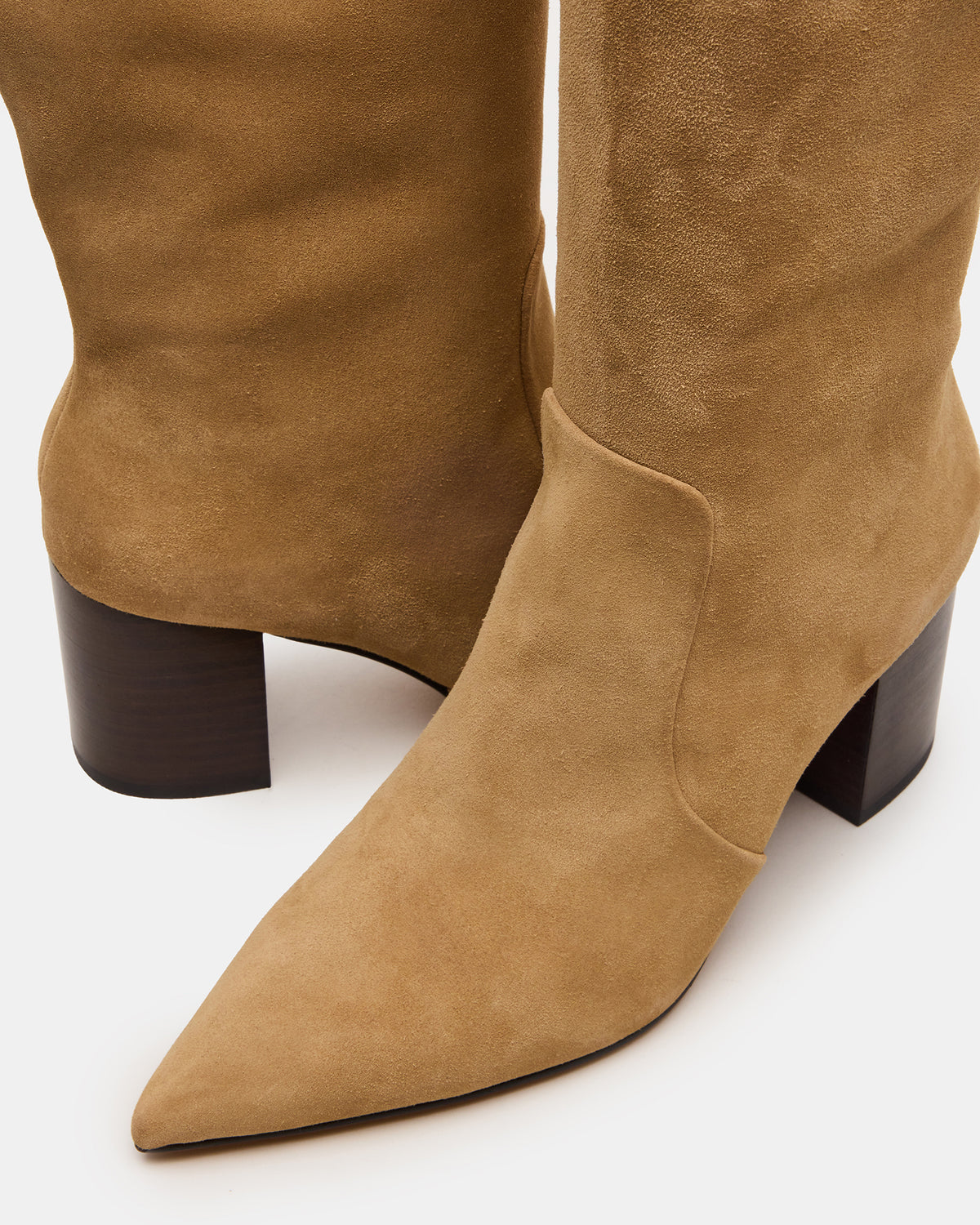 Steve Madden SKYLINE Taupe Suede Knee-High Pointed Toe Women's Boot