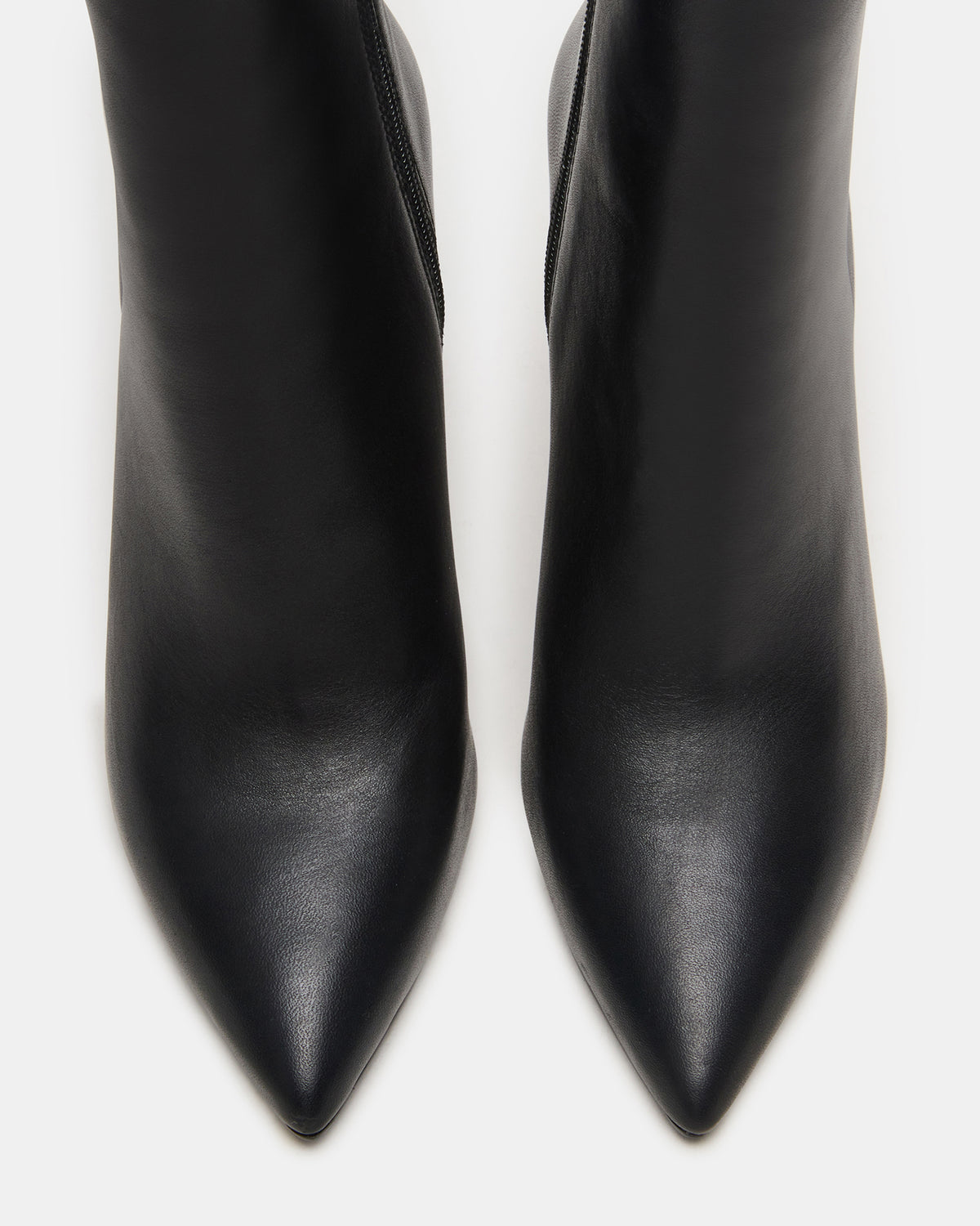 Steve Madden BOLERO Black Leather Pointed-Toe Heeled Women's Ankle Boot