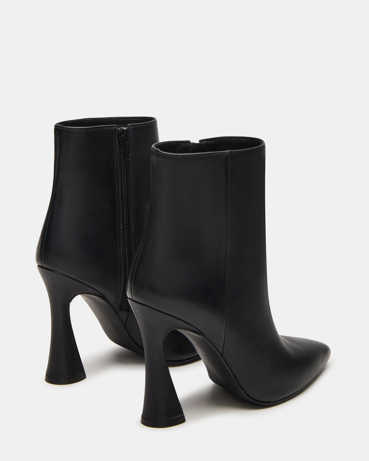 Steve Madden BOLERO Black Leather Pointed-Toe Heeled Women's Ankle Boot