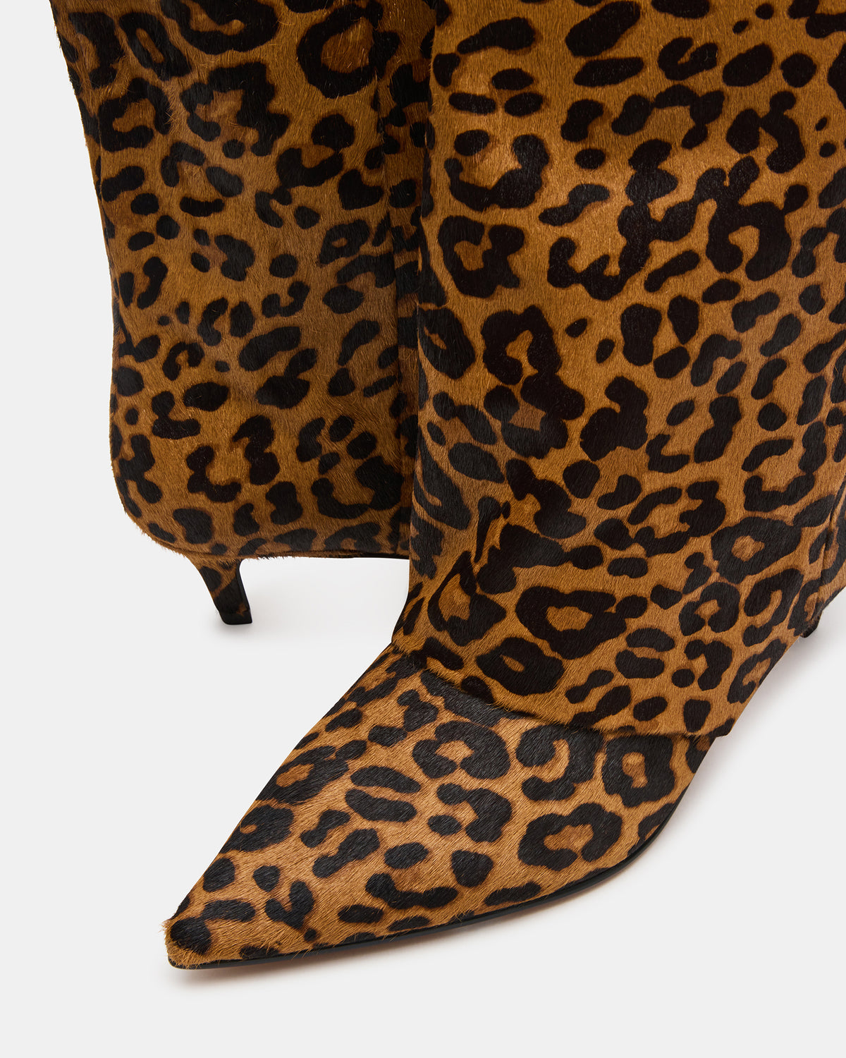 Steve Madden LUCA Leopard Pointed-Toe Cuffed Kitten Heel Women's Boot