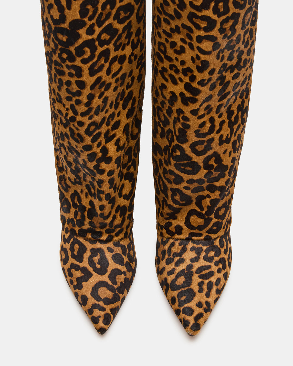 Steve Madden LUCA Leopard Pointed-Toe Cuffed Kitten Heel Women's Boot