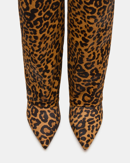 Steve Madden LUCA Leopard Pointed-Toe Cuffed Kitten Heel Women's Boot