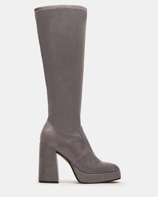Steve Madden TWAIN Grey Knee-High Block Heel Women's Boot