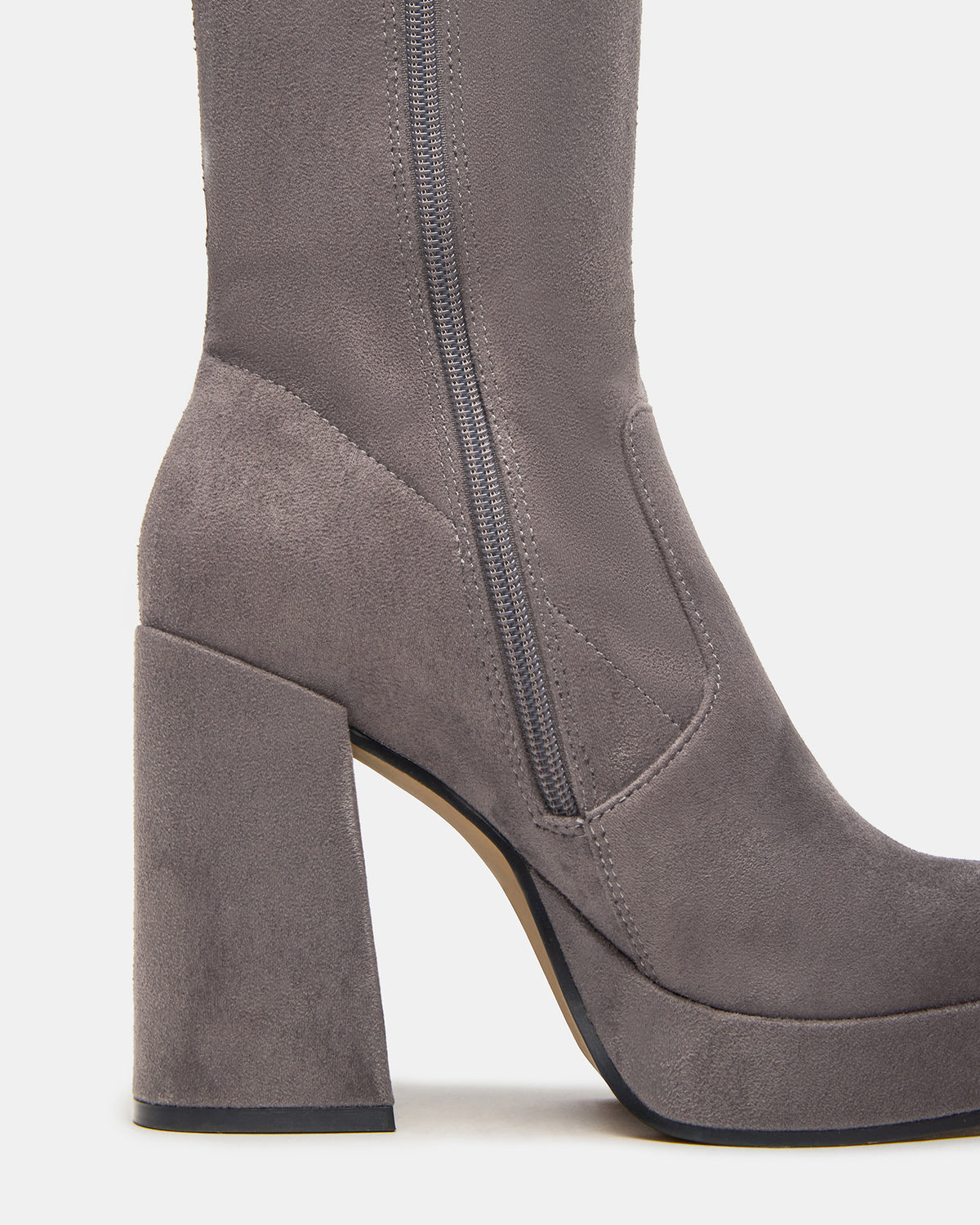 Steve Madden TWAIN Grey Knee-High Block Heel Women's Boot